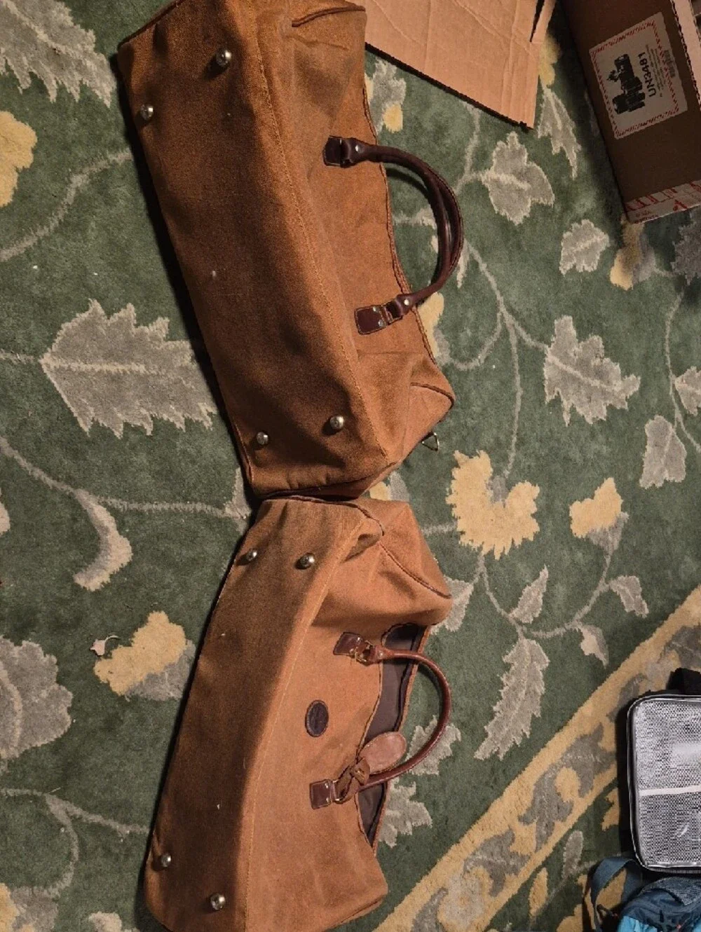 Timberland Brown Canvas Duffel with Leather Handles